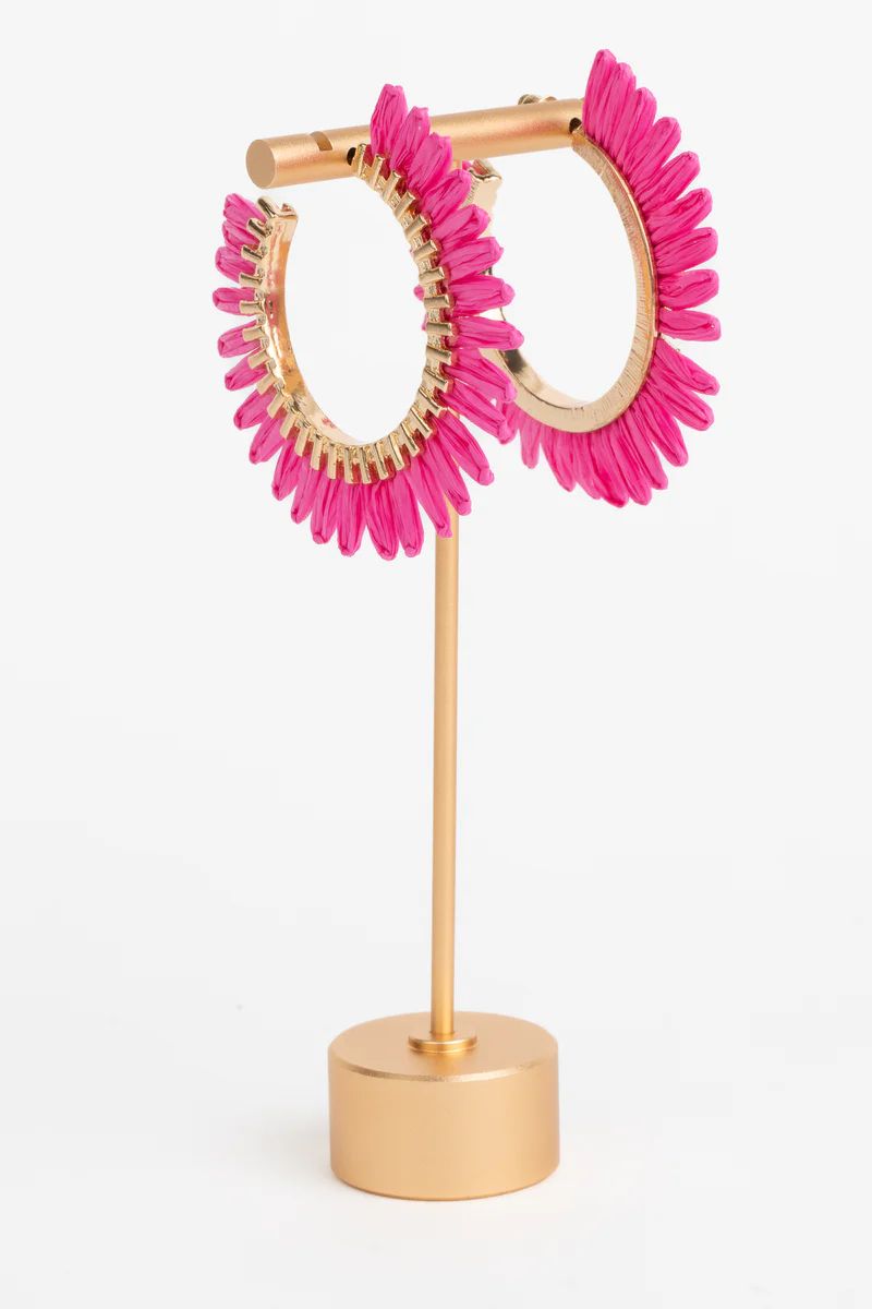Betsy Hoop Earrings- Pink | Avara