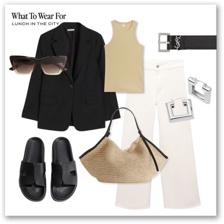 Styling white culotte jeans for spring 🤍

Black blazer, beige tank, straw tote, black sandals, spring summer outfits, high street fashion 

#LTKstyletip #LTKSeasonal #LTKeurope