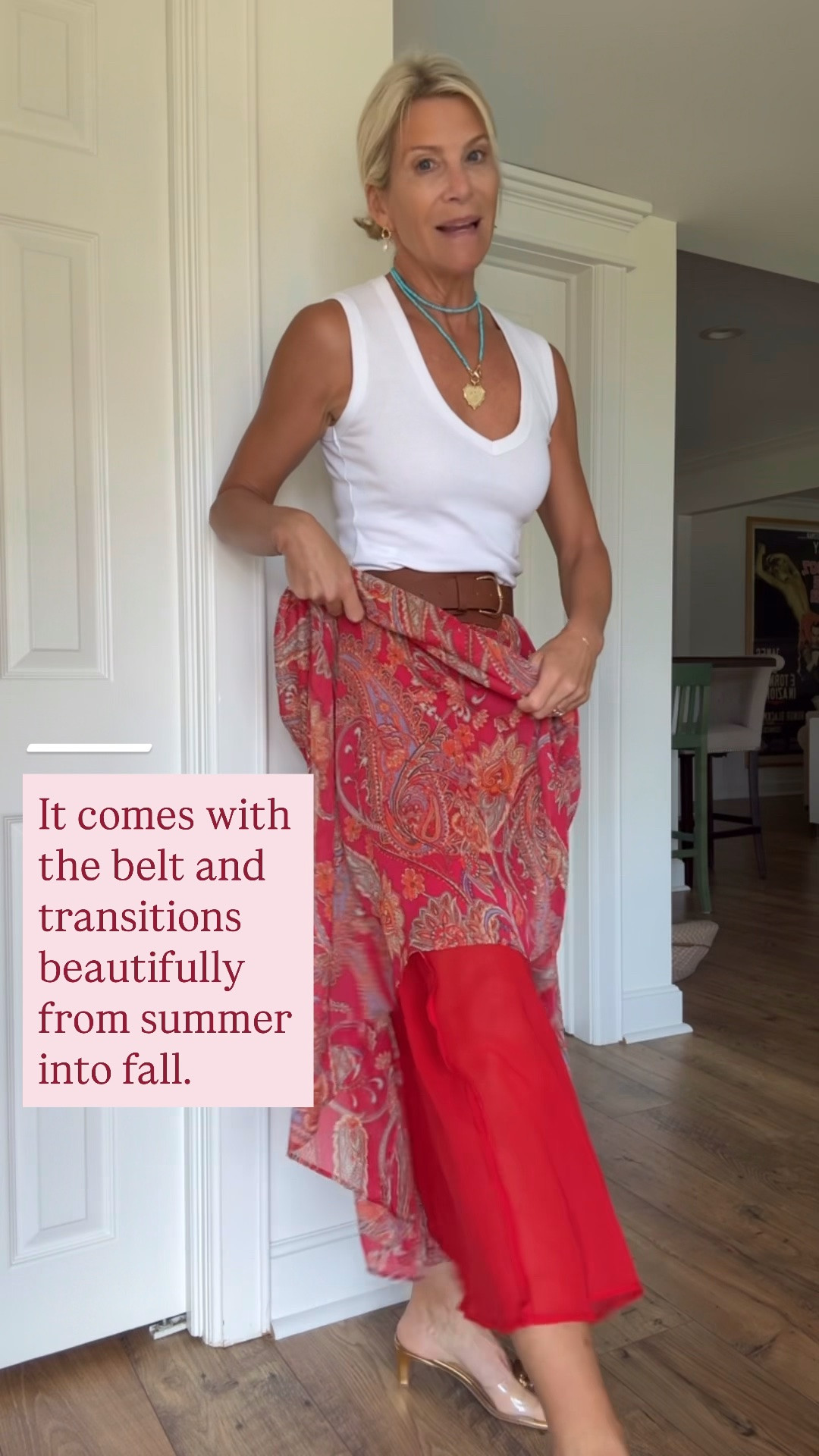 If you love classic Ralph Lauren-inspired style, this outfit is for you. 🤎 This belted midi skirt has that timeless, equestrian feel, and yes, it comes with the belt! Wear it now with a simple top, then add a cozy sweater, boots, and a denim jacket when the weather cools for a look you’ll wear all fall long.

👩‍💻 LTK PRO TIPS
❤️ Heart = Support my posts ;-)
🔖 Save = Get sale & restock alerts for the things you love!
📋 Lists = Keep favorites organized (List ideas: Christmas, Birthdays, and Vacations!)
📲 Share = Send lists and products to a friend (or your daughters like me).
💬 Comment = Ask me anything, and I’ll answer. ;-)

#LTKootd #LTKSeasonal #LTKOver40