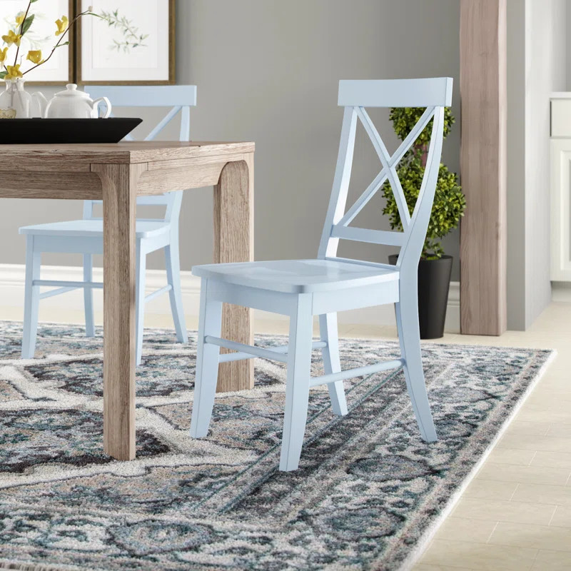 Solid Wood Cross Back Side Chair (Set of 2) | Wayfair North America
