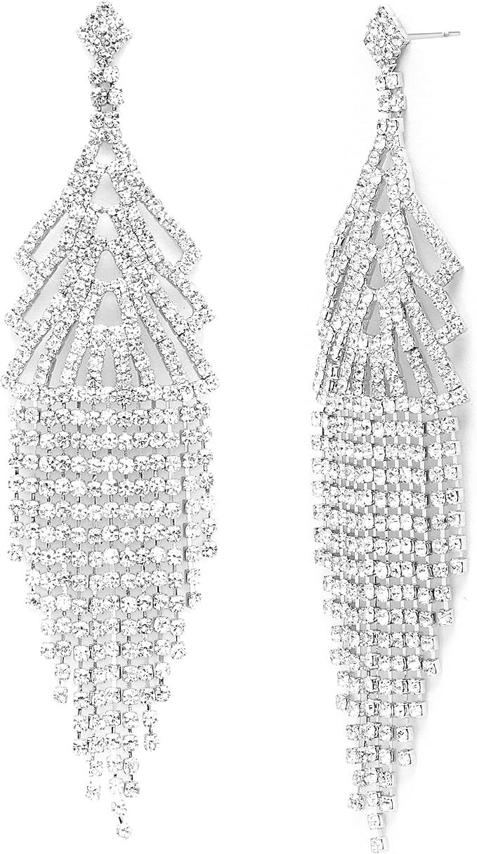 Badgley Mischka Women's Earrings - Elegant Crystal Chandelier Drop Dangle Earrings, Post Closure | Amazon (US)