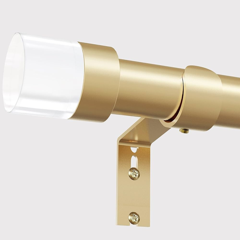 Gold Curtain Rods for Windows: 1 Inch Diameter Heavy Duty Adjustable Curtain Rod 48" to 86", Deco... | Amazon (US)