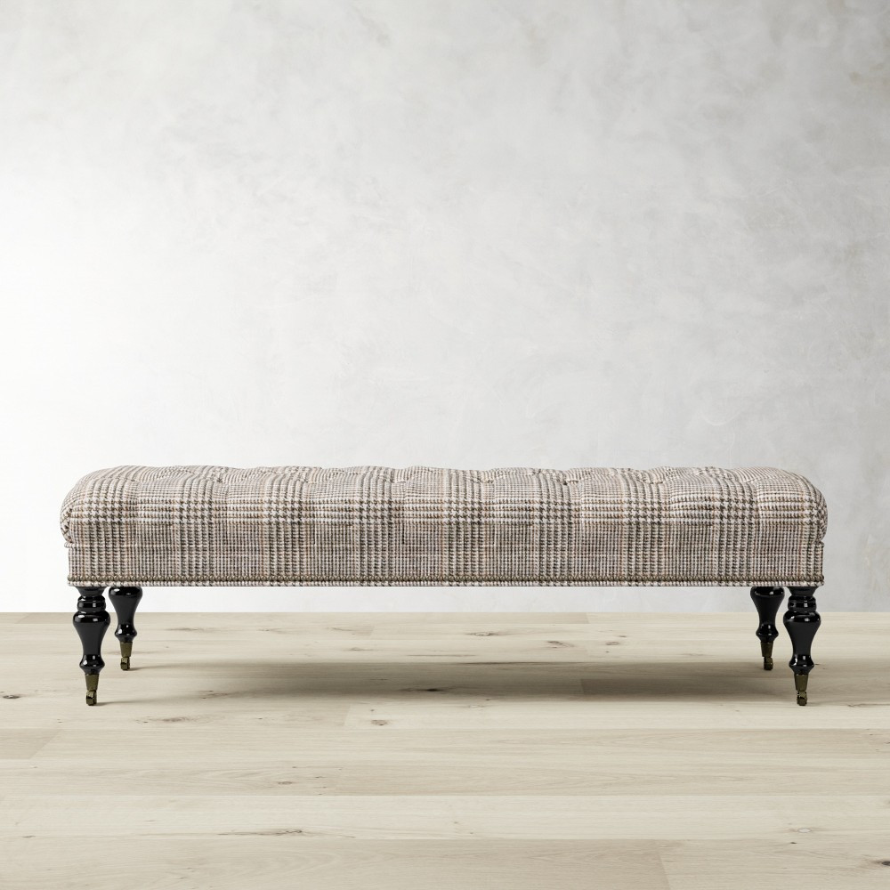 Fairfax Bench, Turned Leg with Tufted Top (51"-61") | Williams-Sonoma