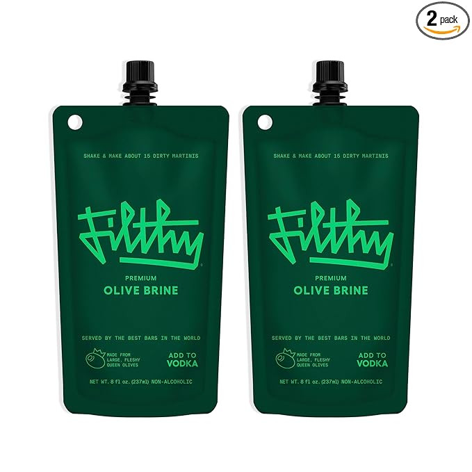 Filthy Olive Brine, Premium Cocktail Mixer, Filtered for Dirty Martinis, Olive Juice for Cocktail... | Amazon (US)