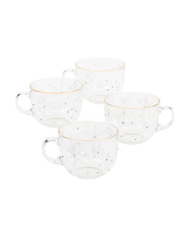 4pk 3.5in Hand Painted Coffee Mugs | TJ Maxx