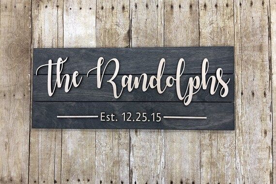 Family Name Established Sign, Custom Wood Sign, Last Name Sign, Personalized Wedding Sign, Annive... | Etsy (US)