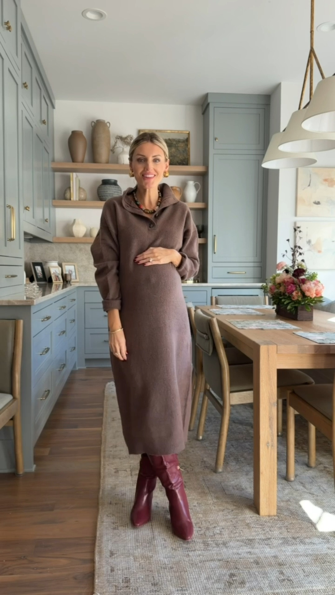 This sweater dress is a Target find! It’s so comfortable and affordable! I actually wore this while traveling to New York! I’m wearing a M in this, but it was a little too big! I ended up returning and got the S!

Loverly Grey, Target, sweater dress, winter outfit, maternity, burgundy boots, winter outfit 

#LTKSeasonal