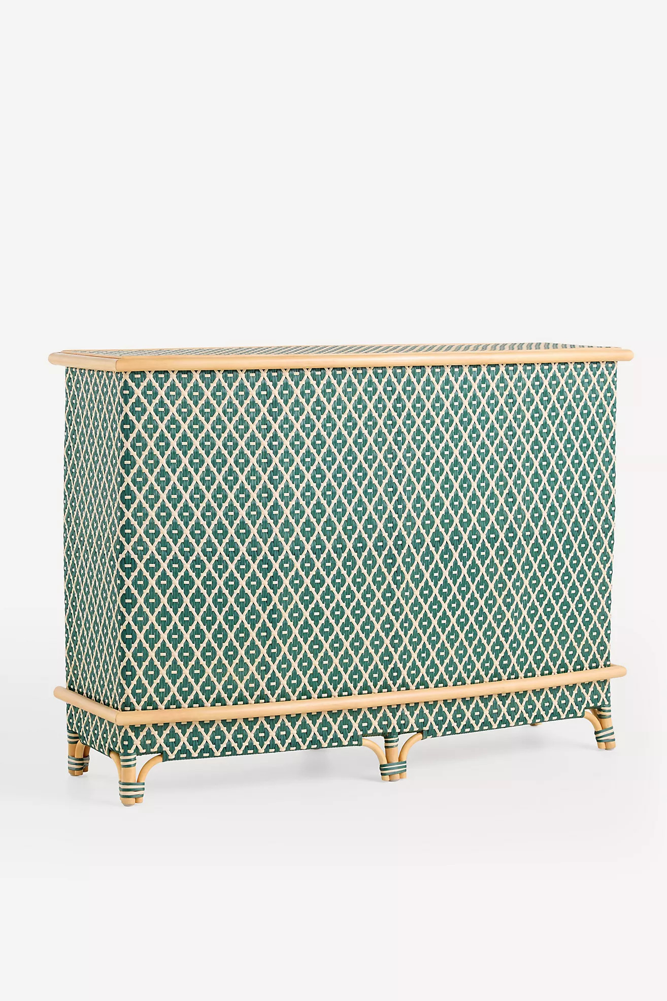 Coastal Rattan Indoor/Outdoor Bar Cabinet | Anthropologie (US)
