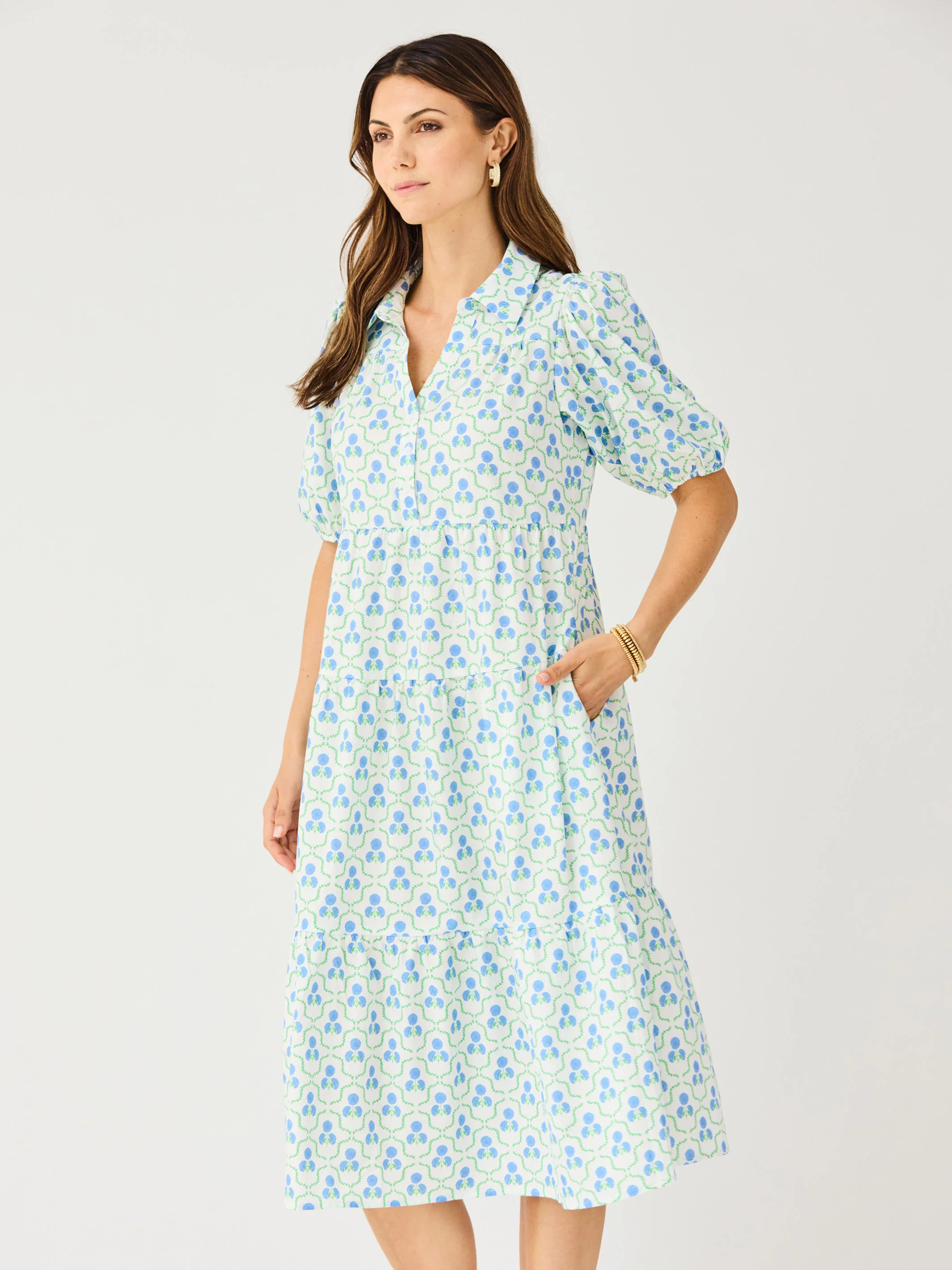 Eloise Dress | Sweetbriar Lattice Blue | Mary Square
