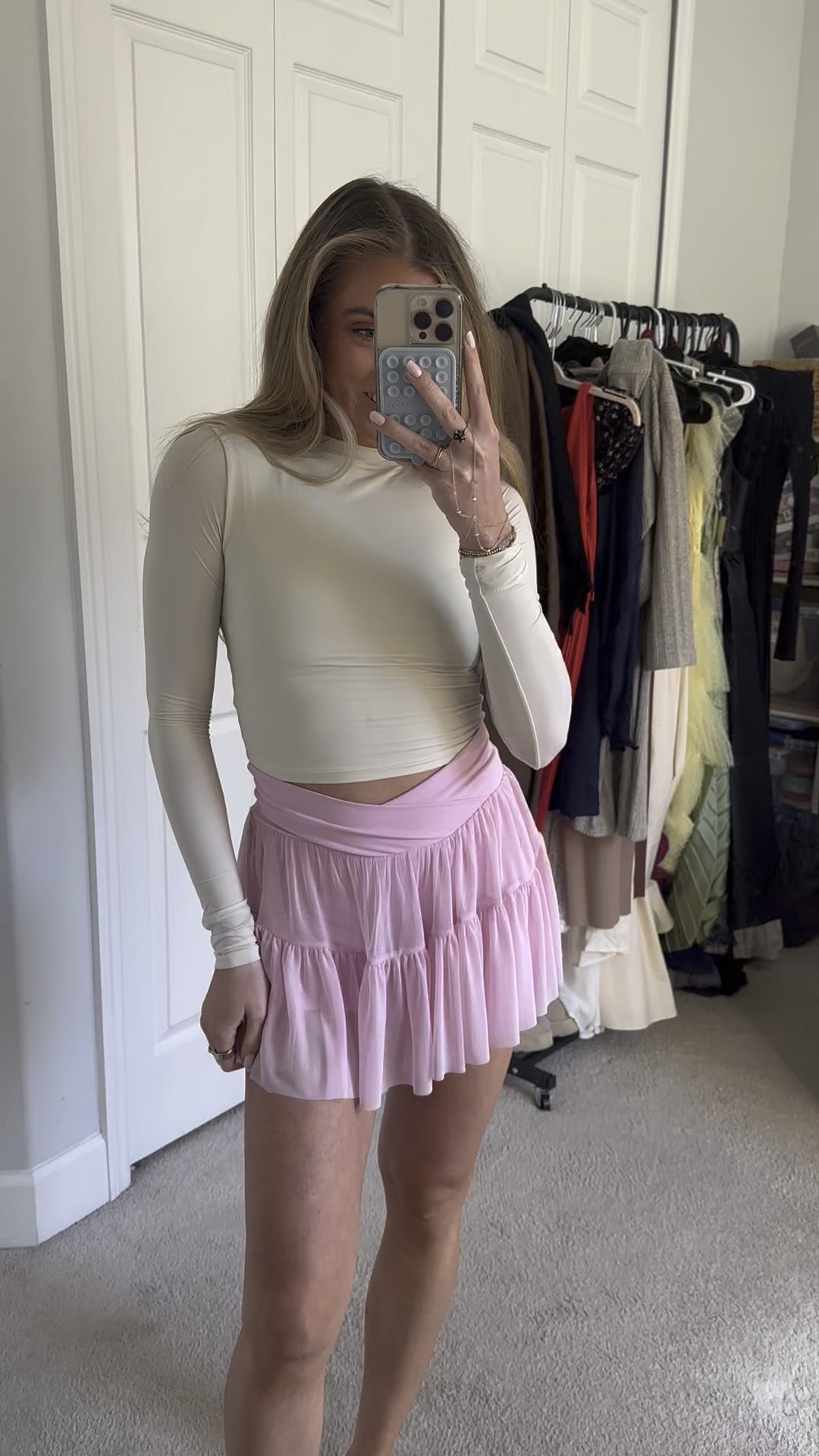 Target size XS. Ensure your workout is ‘en pointe’ with the Ballerina Skort from Blogilates! Designed to move with you through every twirl, this tiered, mesh activewear skirt features a flattering, hourglass-accentuating crisscross waistband and built-in shorts with an anti-cameltoe, seam-free front for a smooth fit. Side pockets keep your essentials within reach, making it perfect for workouts, going out, running, theme park trips, and everyday wear. Brought to you by Designer and Creator, Cassey Ho, the Ballerina Skort is designed to help you look, feel, and perform your best. Only at Target!

#LTKActive #LTKWatchNow #LTKFitness