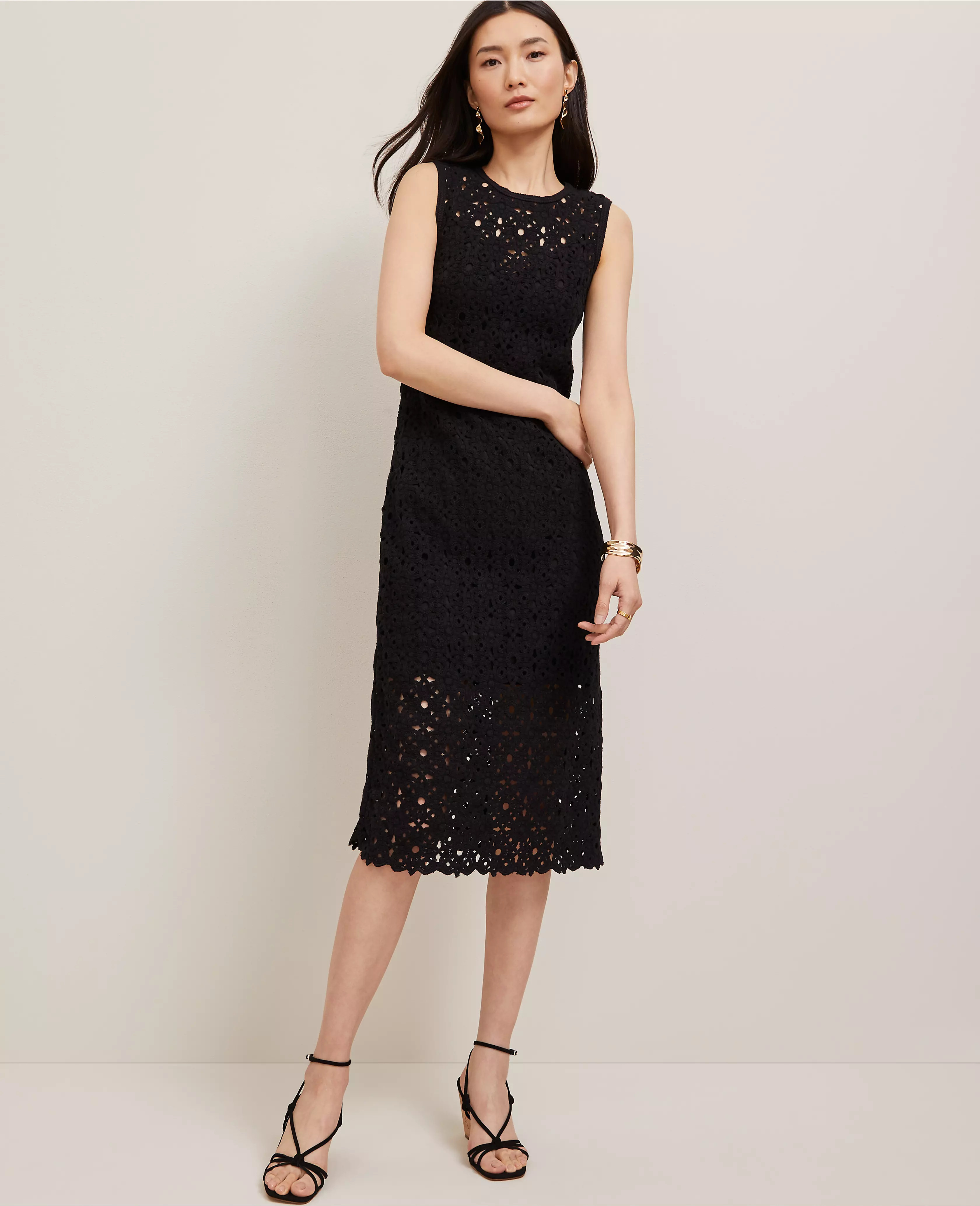 Crochet Midi Sweater Dress | Ann Taylor