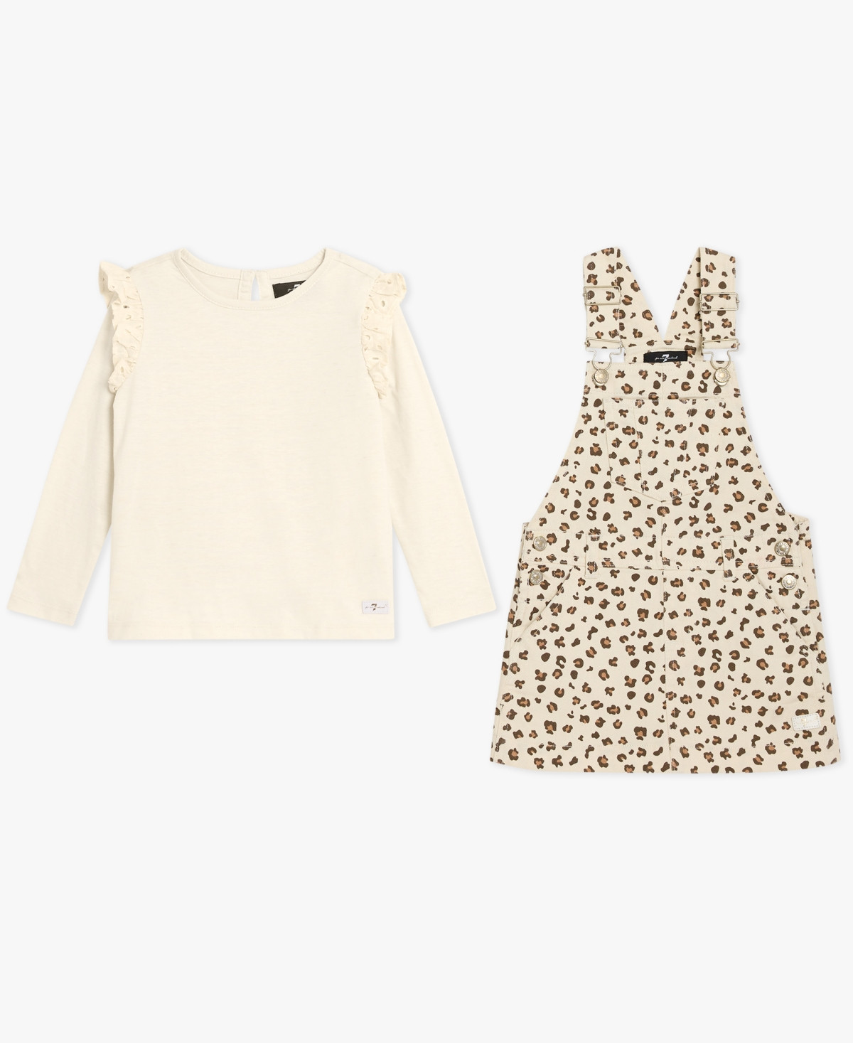 7 For All Mankind Baby Girls 2-Piece T-Shirt and Jumper Set - Beige | Macy's