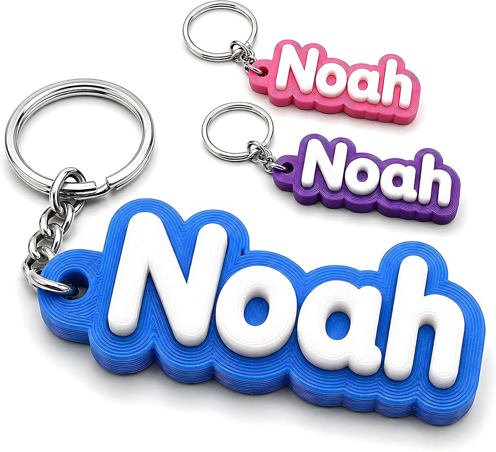 HINFKA Personalized Name Keychain, 3D Printed Backpack Name Tag | Amazon (US)