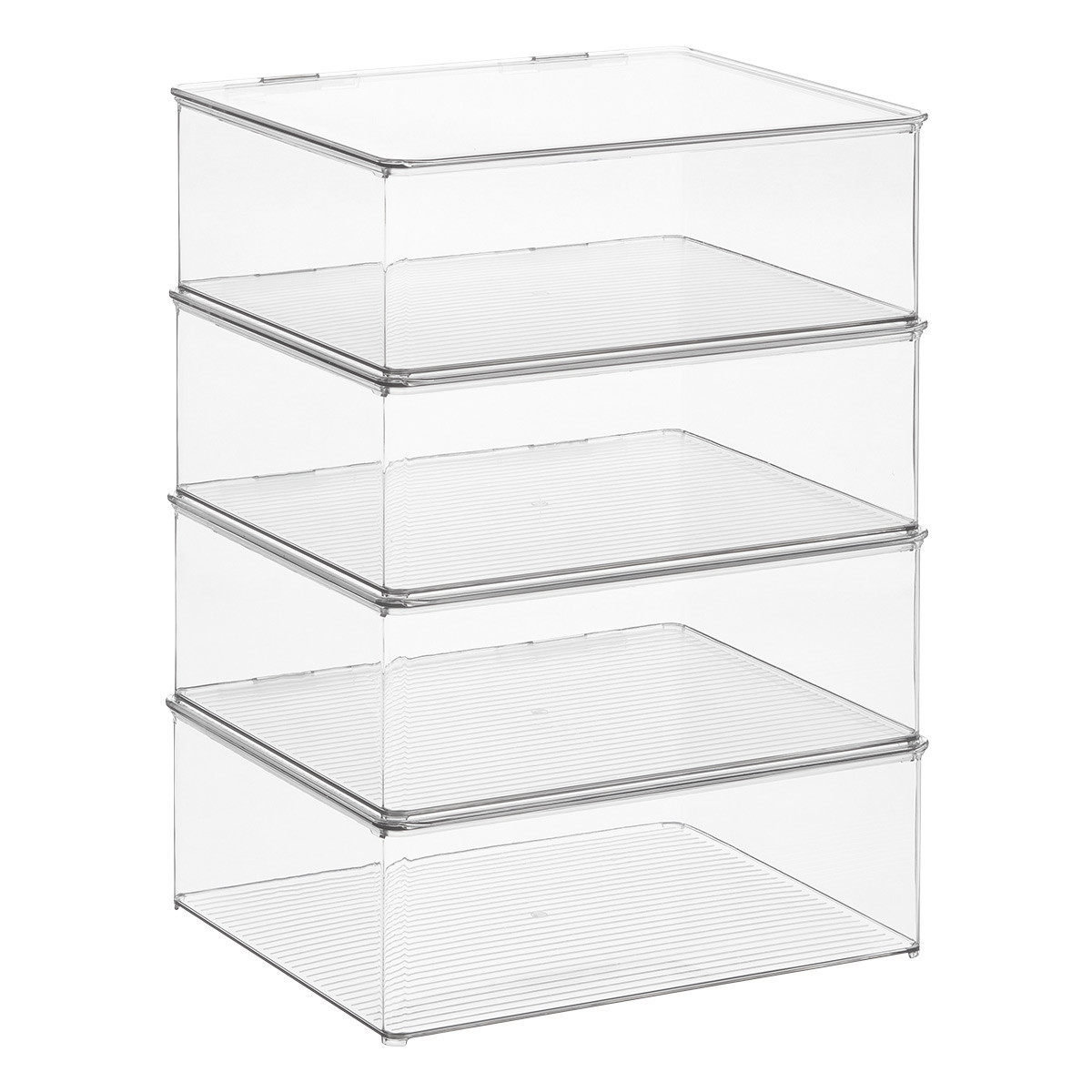 iDesign Hinged-Lid Stackable Shirt & Sweater Boxes | The Container Store