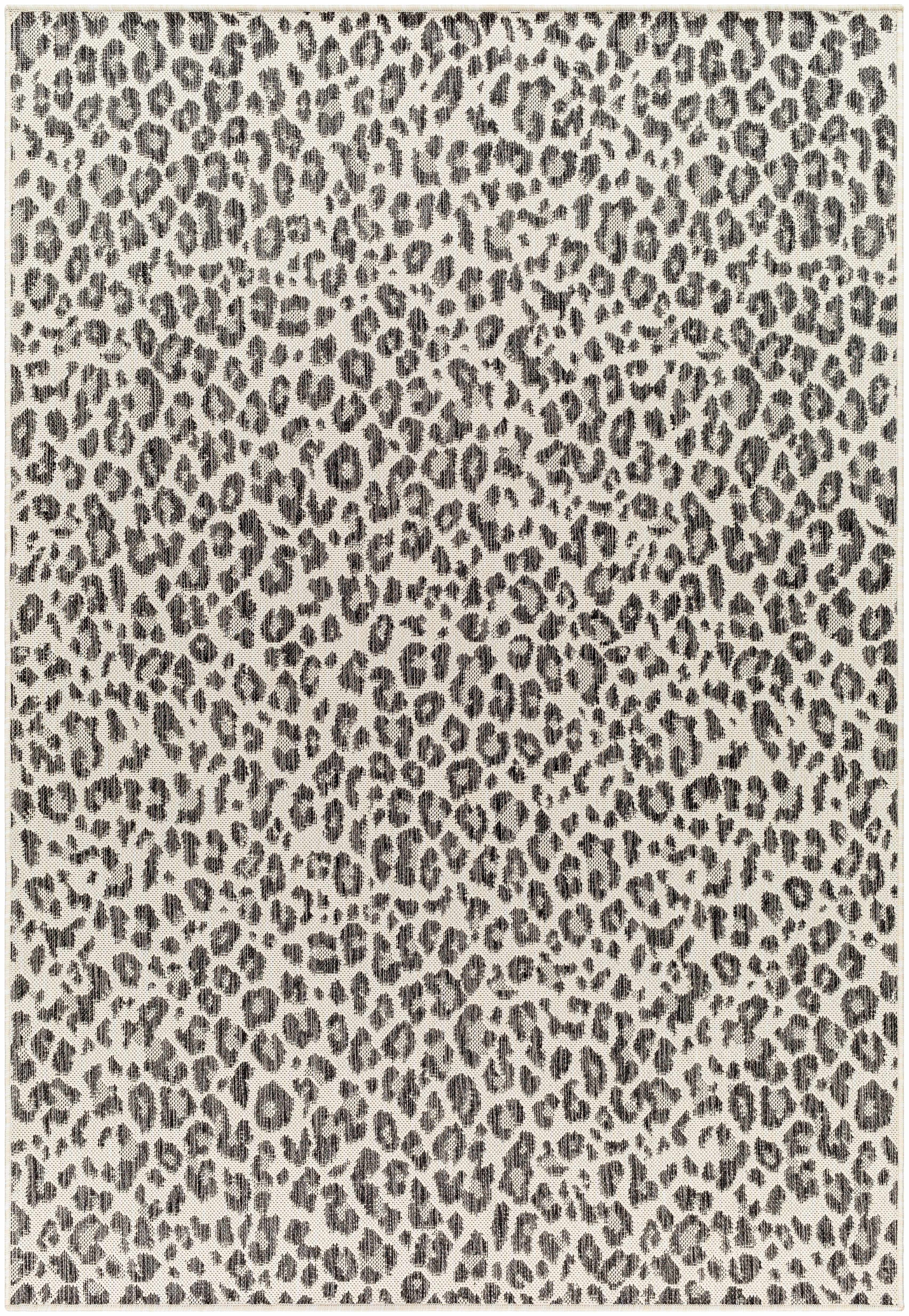 Garbo Gray Leopard Print Area Rug | Boutique Rugs