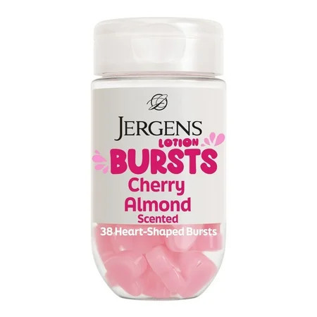 Jergens Cherry Almond Lotion Bursts, Squishy Heart-Shaped Moisturizer Bursts, 38 Ct | Walmart (US)