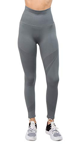 YELETE Women's Active Shadow Stripe Full Length Leggings Grey Color Size L | Amazon (US)