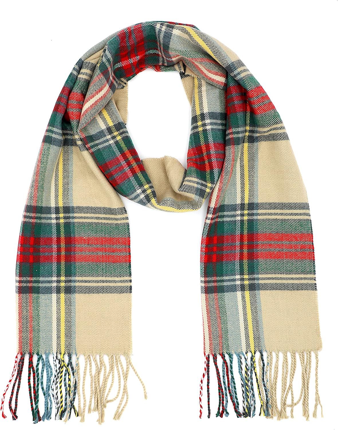 Achillea Soft & Warm Tartan Plaid Checked Cashmere Feel Winter Scarf Unisex | Amazon (US)