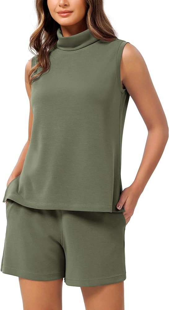 ODODOS Modal Soft Mock Neck Tank Tops for Women Sleeveless Sweater Vest Casual Turtleneck Pullove... | Amazon (US)