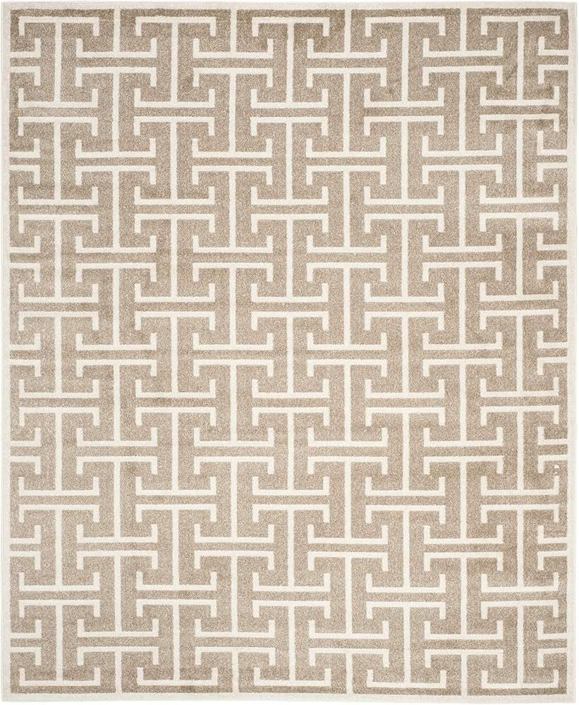 SAFAVIEH Amherst Collection Area Rug - 8' x 10', Wheat & Beige, Geometric Design, Non-Shedding & ... | Amazon (US)