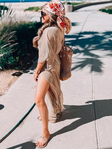 My fave gold Coverup is back in stock! Beach bag and bandanas linked too

#LTKunder50 #LTKswim #LTKunder100