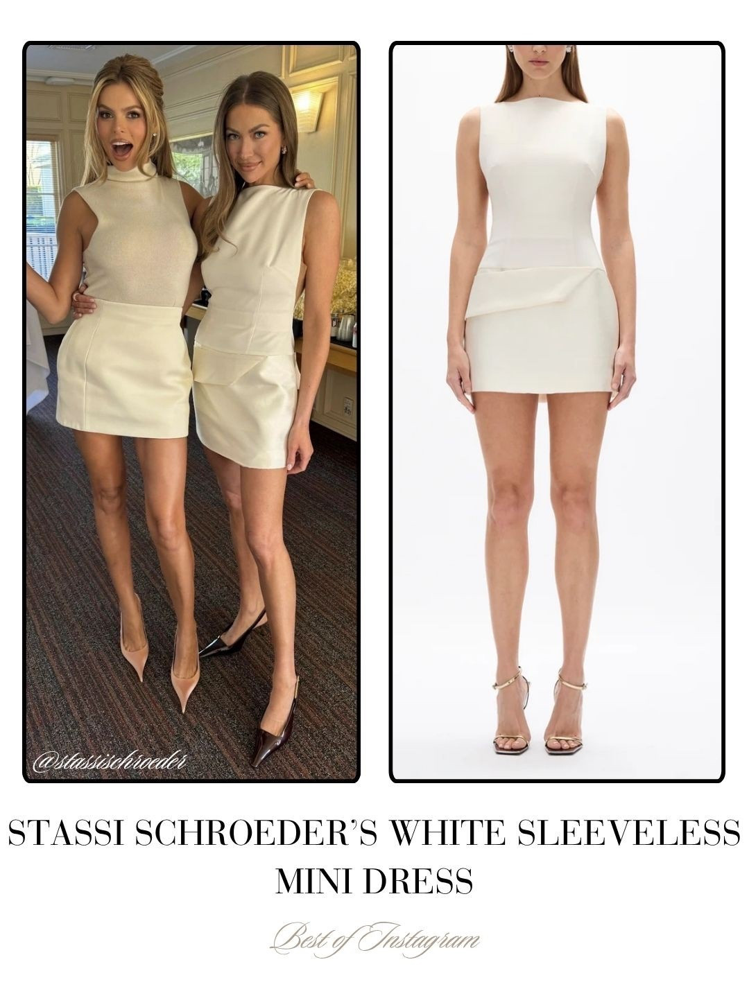 Stassi Schroeder’s White Sleeveless Mini Dress 📸 = @stassischroeder 