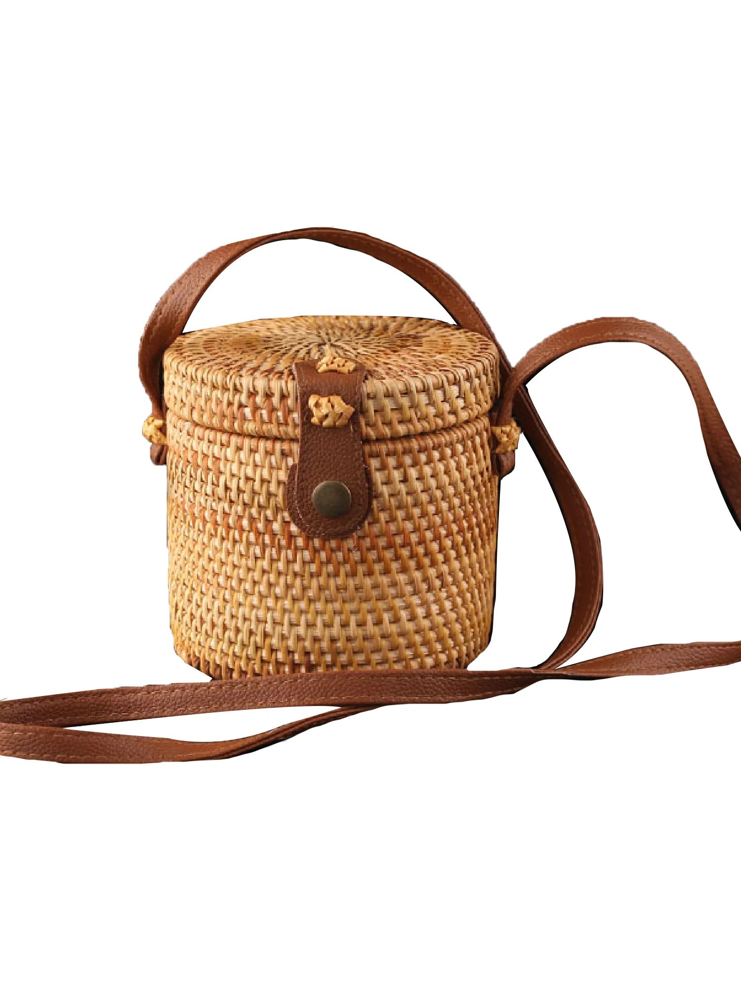 'Kris' Handmade Rattan Bucket Bag | Goodnight Macaroon