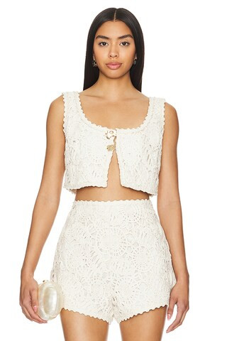 AMUR Aella Crop Top in Ivory from Revolve.com | Revolve Clothing (Global)