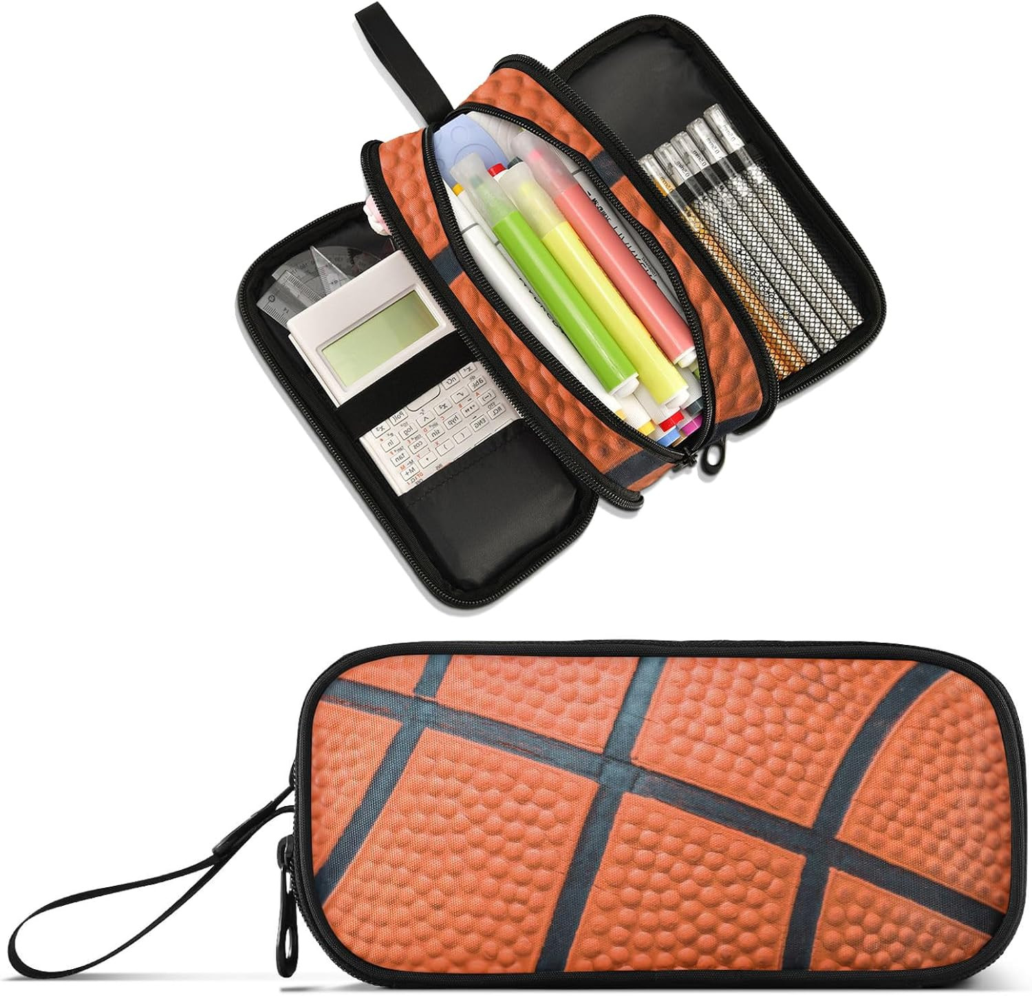 Basketball Print Large Capacity Pencil Case Pencil Pouch Pen Box | Amazon (US)