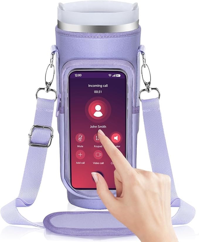 OriJoy Water Bottle Carrier Holder Pouch with Phone Pocket for Stanley Quencher H2.0 & Adventure ... | Amazon (US)