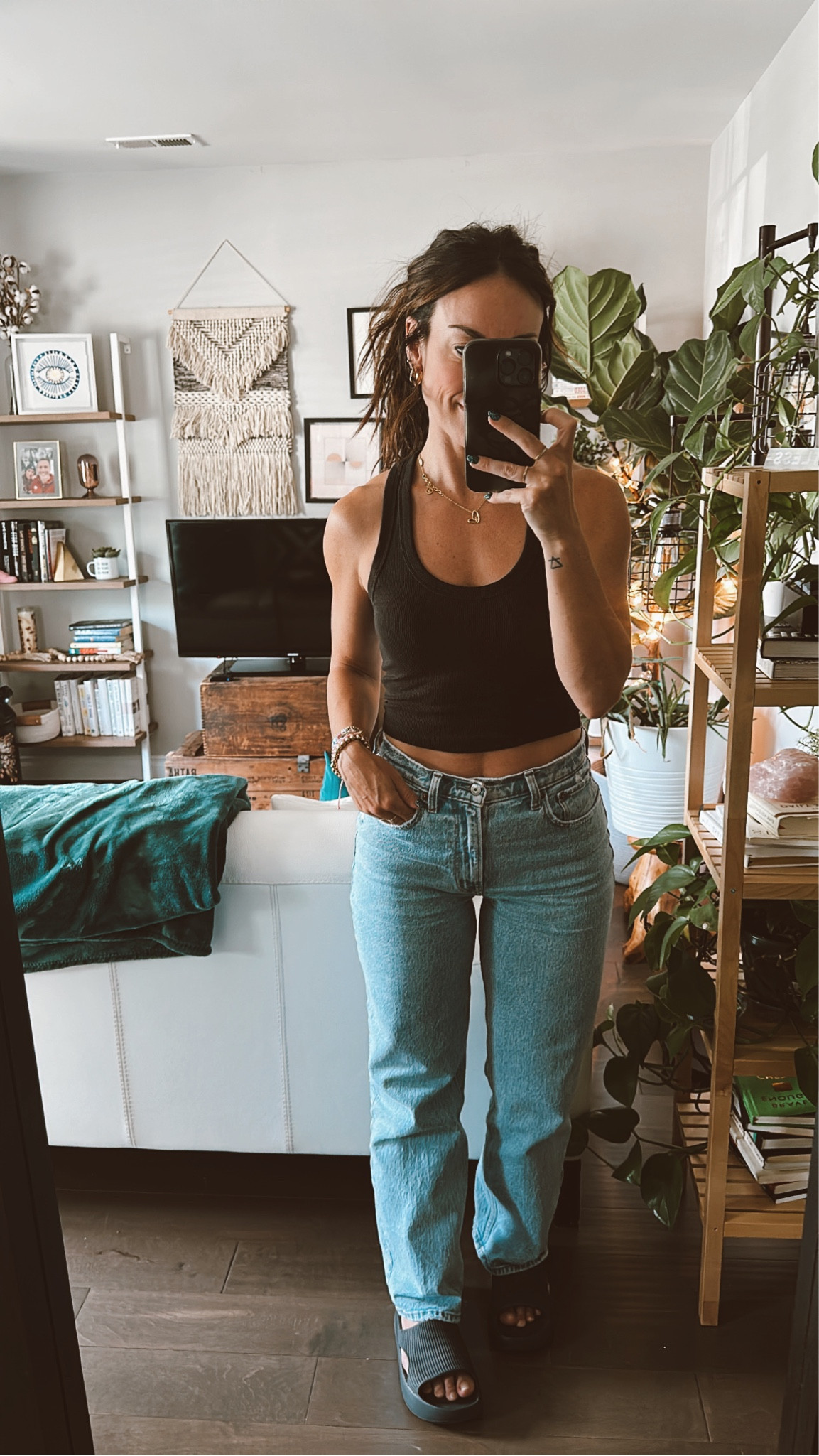 Abercrombie Summer Basic 🖤
Also these Calia slides 10/10 recommend. So comfy (even for dog walking etc.) and have been living in them! 

#LTKunder100 #LTKshoecrush #LTKunder50