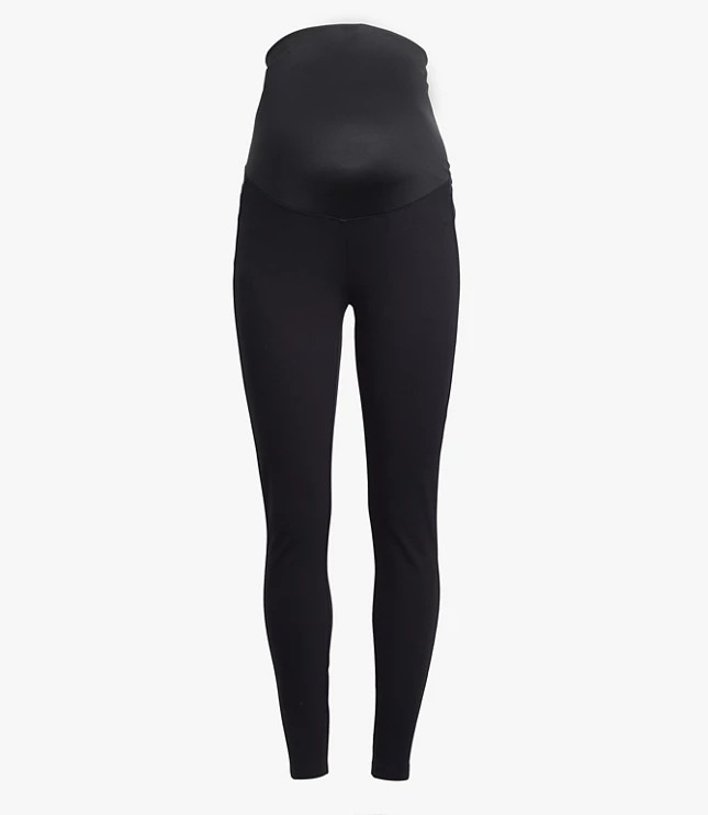 Maternity Heathered Seamed Ponte Leggings | LOFT