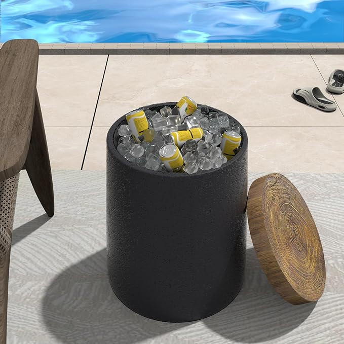 Outdoor Side Table with Storage,Cooler Side Table,Outdoor Patio Cooler,Outdoor Bar Table,Ice Cool... | Amazon (US)