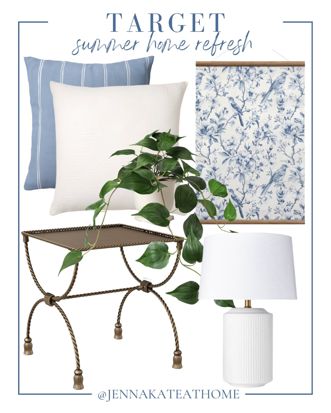 Target summer home decor includes wall art, table lamp, side table, faux plant, throw pillows. 

Home decor, coastal decor, home accents, looks for less

#LTKHome #LTKSaleAlert #LTKSeasonal