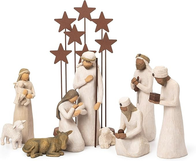 Willow Tree Nativity Starter Figures with The Three Wisemen Plus Metal Stars, 10-Piece Set | Amazon (US)