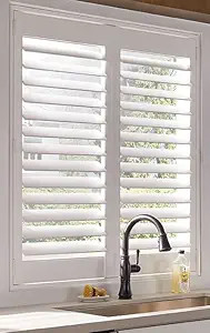 Suncraft Shutters Plantation – Custom Made Window Blinds No Front Tilt Rod and Easy DIY Install... | Amazon (US)