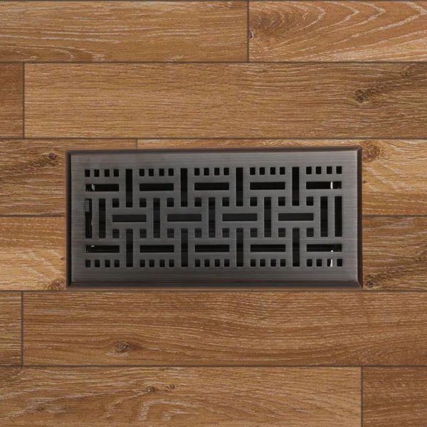 Akicon Check Design 4"X12" Floor Register With Trap Net | Wayfair North America