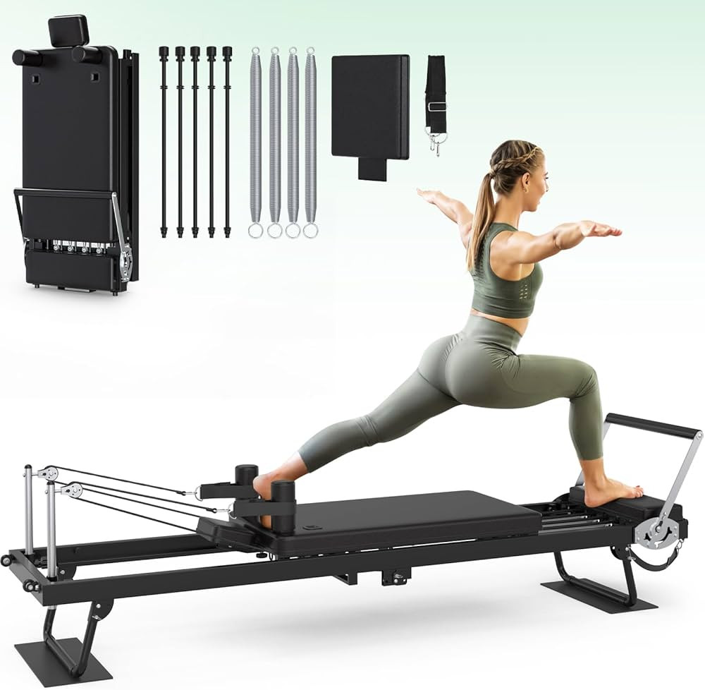 XDDIAS Pilates Reformer, 91.3" Foldable Reformer Pilates Machine with Longer Slide Rails, Jump Bo... | Amazon (US)