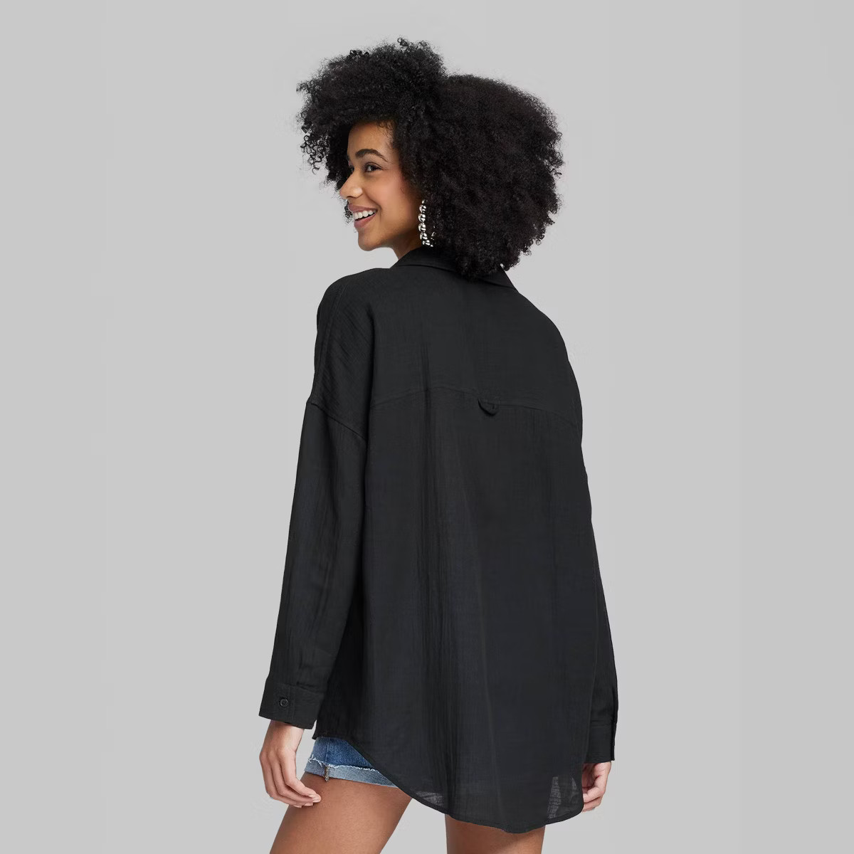 Women's Long Sleeve Oversized Button-Down Shirt - Wild Fable™ | Target
