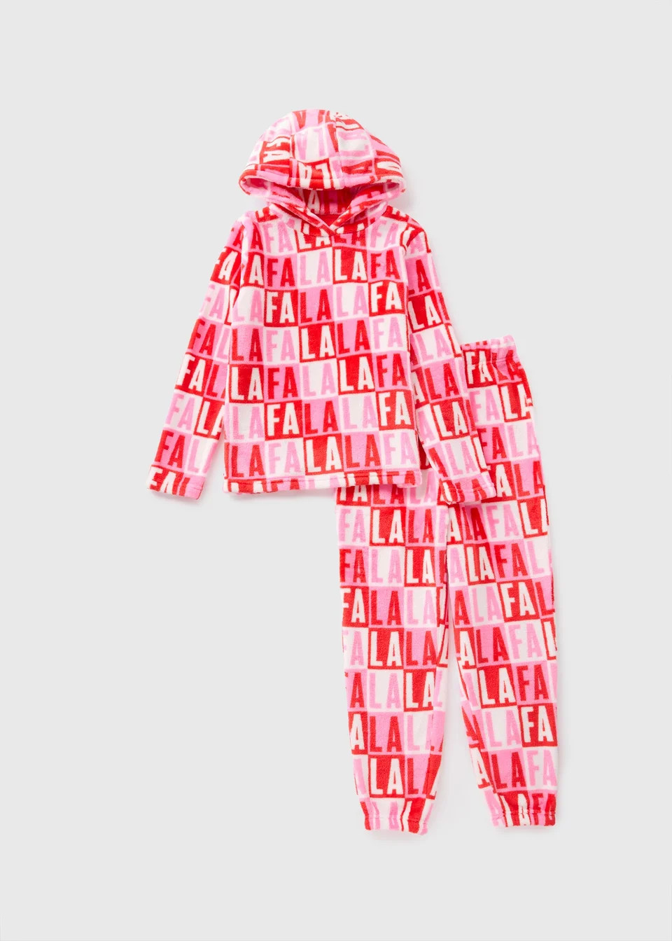 Joyful Girls Pink Fa La La La Fleece Pyjama Set (7-13yrs) | Matalan (UK)