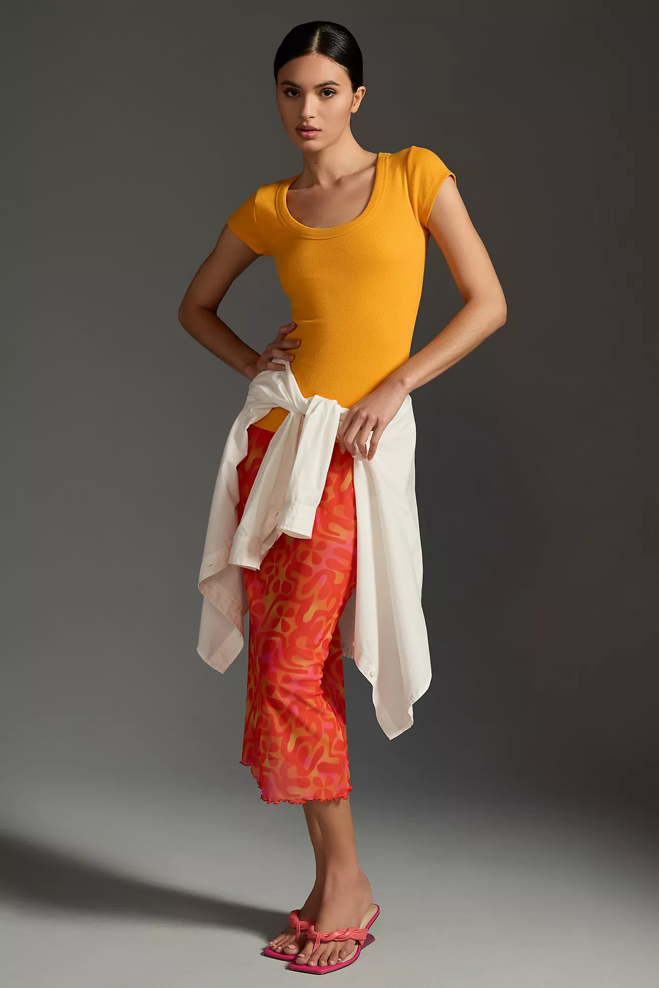 Pilcro Slim Scoop-Neck Tee | Anthropologie (US)