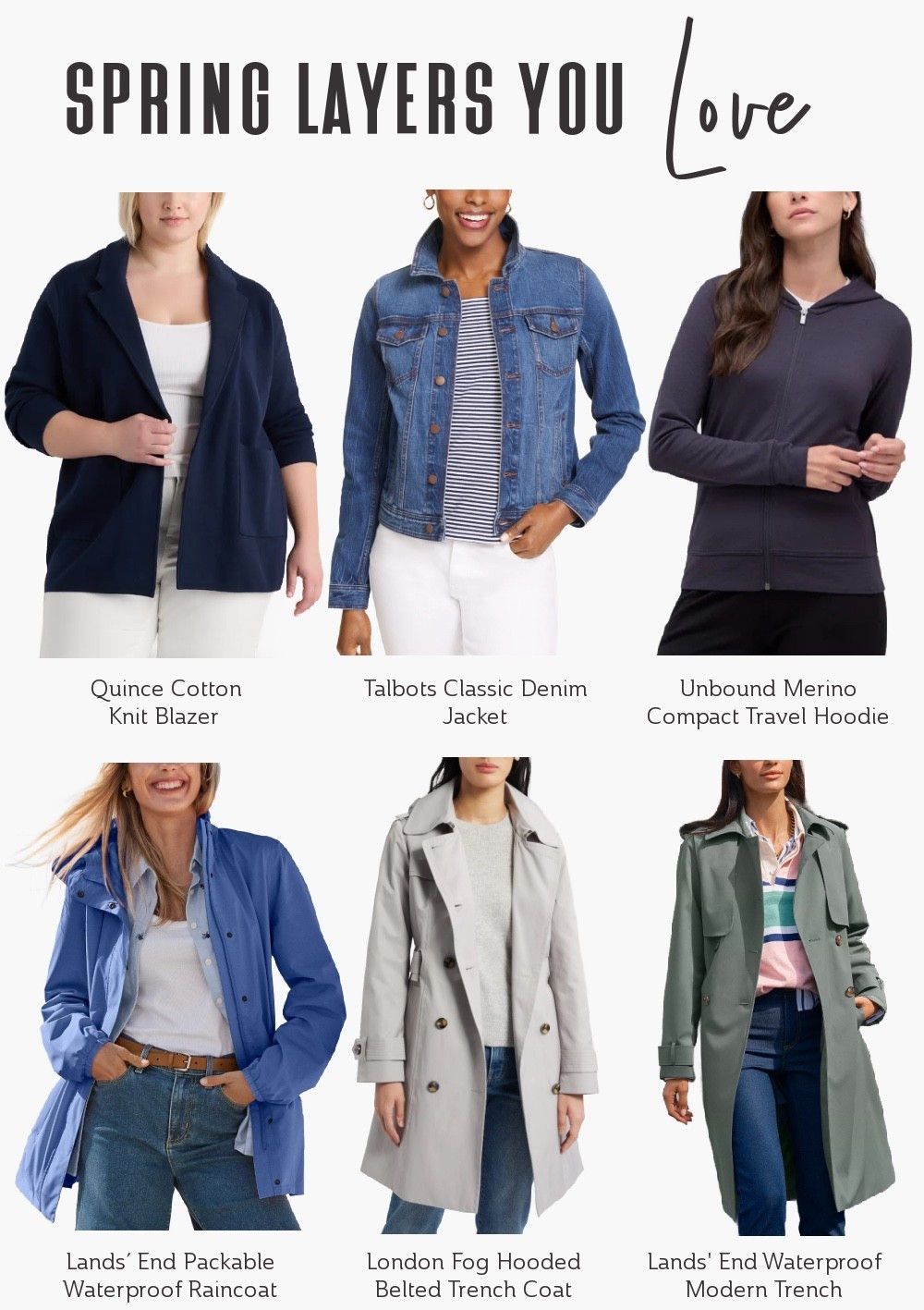 Spring travel can be unpredictable. 🌦️ One moment, the sun is shining; the next, a chilly breeze or a surprise rain shower hits. 
The secret to effortless and stress-free packing? Layering! 💡
From sightseeing, café-hopping, or evening adventures, here are our community-favorite layers for spring! 🛬🧥🌍


Spring Travel Outfits | Travel Wardrobe Essentials | Chic Travel Looks | Spring Outfit | Spring Capsule Wardrobe | Spring Vacation Style | Spring Jacket | Spring Layering Essentials


#LTKSeasonal #LTKTravel
