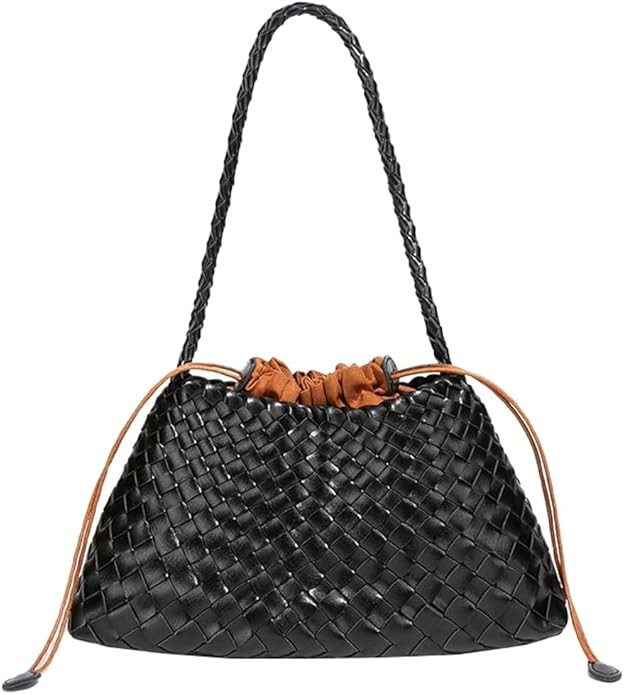 Woven Hobo Bags for Women Suede Woven Tote Bag Trendy Bucket Purse Underarm Shoulder Bag Vintage ... | Amazon (US)