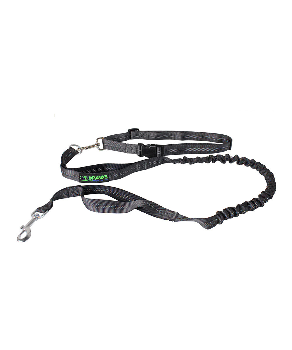 Jespet Pet Leashes Black - Black Hands-Free Bungee Leash | Zulily
