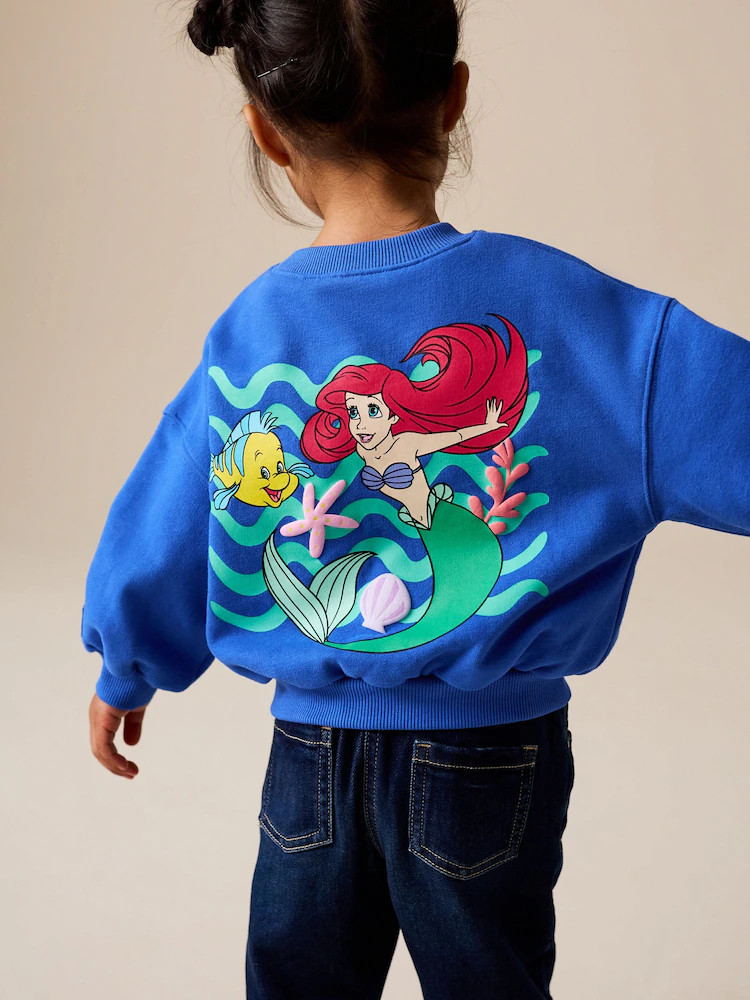 Cobalt Blue The Little Mermaid Crew Neck Sweatshirt (3mths-7yrs) | Next US