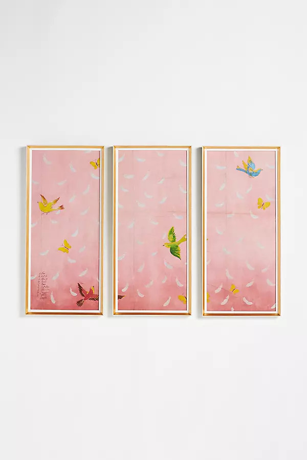 Feathers Triptych (var. 1) Wall Art | Anthropologie (US)