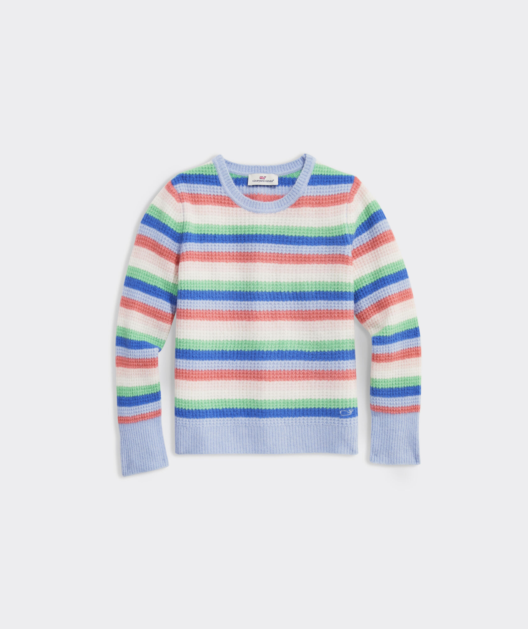 Girls' Striped Waffle Crewneck Sweater | vineyard vines