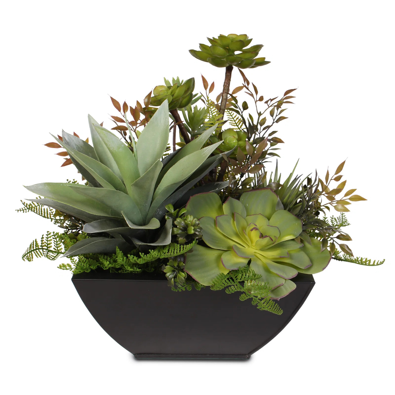 15'' Faux Succulent Plant in Metal Planter | Wayfair North America
