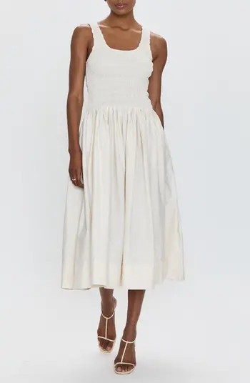 Pistola Alessia Smocked Drop-Waist Stretch Cotton Midi Dress | Nordstrom | Nordstrom