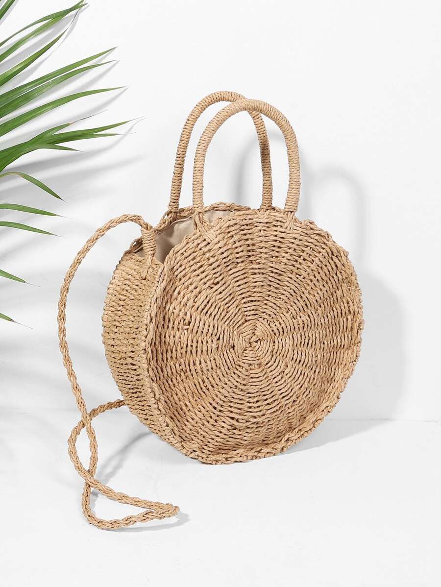 Round Straw Tote Bag | SHEIN